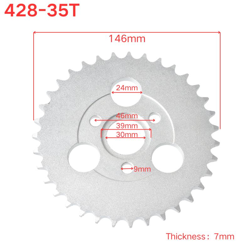 Задняя звезда 420/428 24T/26T/28T/29T/31T/35T/37T Зубьев 30 мм Для Honda Monkey Мотоцикла Питбайка Мотокросса Аксессуары