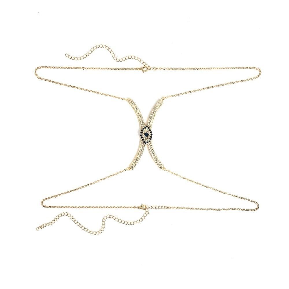 Rhinestone Bra Chest Chain Red Crystal Breast Chain Trendy Chest Support Body Chain Low-cut Dress