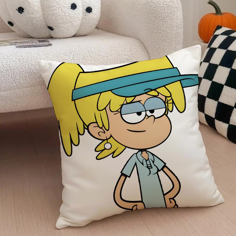 A fun TThe Loud House Cushion Cover Throw Pillow Cover Hidden Button Durable Polyester Chair Cushion