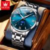 Оригинальные модные кварцевые часы для мужчин с дисплеем даты и недели, водонепроницаемые светящиеся наручные часы с ремешком из нержавеющей стали