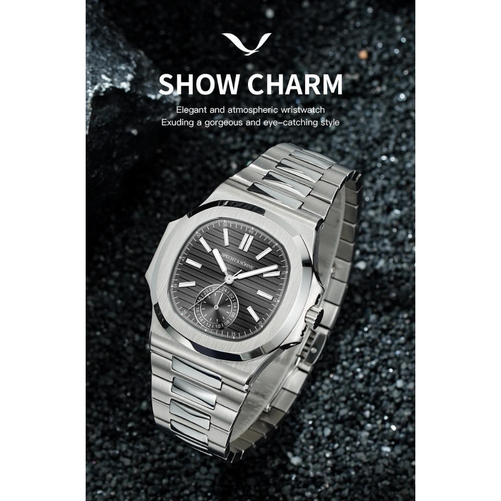 Новинки 2025 года Specht & Söhne Classic 5980 Часы для мужчин Ультратонкие Стальные Сапфировое стекло Кварцевые часы Relogio Masculino