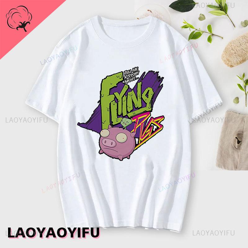 Аниме Invader Zim Invader Gir Graphic Tshirt Zim Image Cartoon T Shirt Unisex Unisex Cotton Tee Shirt Fashion Shirt Streetwear Tops Unisex