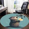 1pc Otter Daisy Office Round Area Rug, Indoor Mat Suitable For Office, Under Office Chairs Bedroom Living Room Home Decor, Room Deco, 080