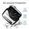 Закаленное стекло + чехол для Apple Watch 8, 44 мм, 40 мм, 42 мм, 38 мм, защитный бампер для ПК, защитный чехол для экрана iWatch series 7, 6, 5, 4, 3 se, 41 мм, 45 мм