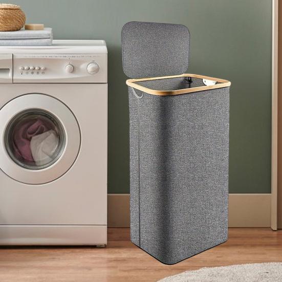 Корзина для белья с пылезащитной крышкой, складная конструкция, большая вместимость, водонепроницаемые игрушки, одеяла, органайзер для хранения, корзина для грязной одежды