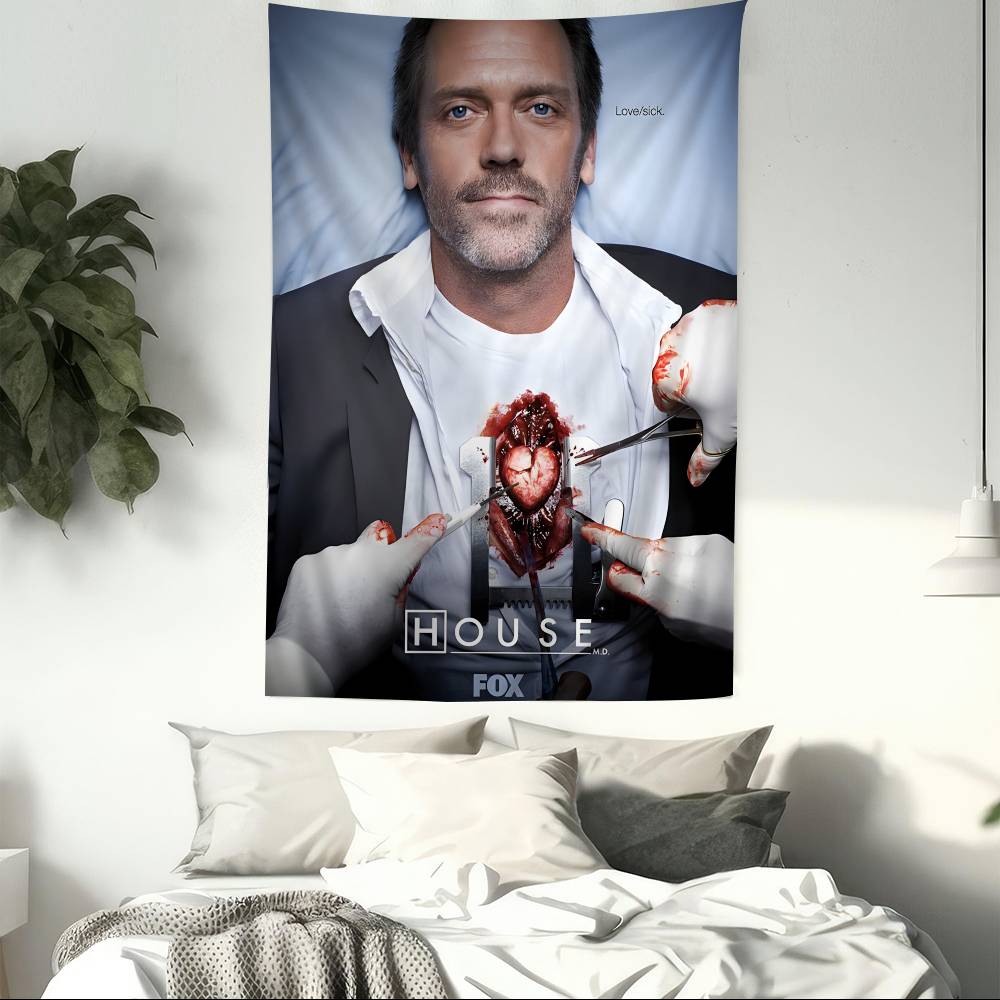 House MD TV Classic Vintage Hippie Wall Hanging Tapestries for Living Room Home Dorm Decor Kawaii Room Decor