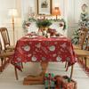 Woven Jacquard Christmas Tablecloth Rectangular Thickened Festive Dining Table Cover Retro American Style Holiday Decor