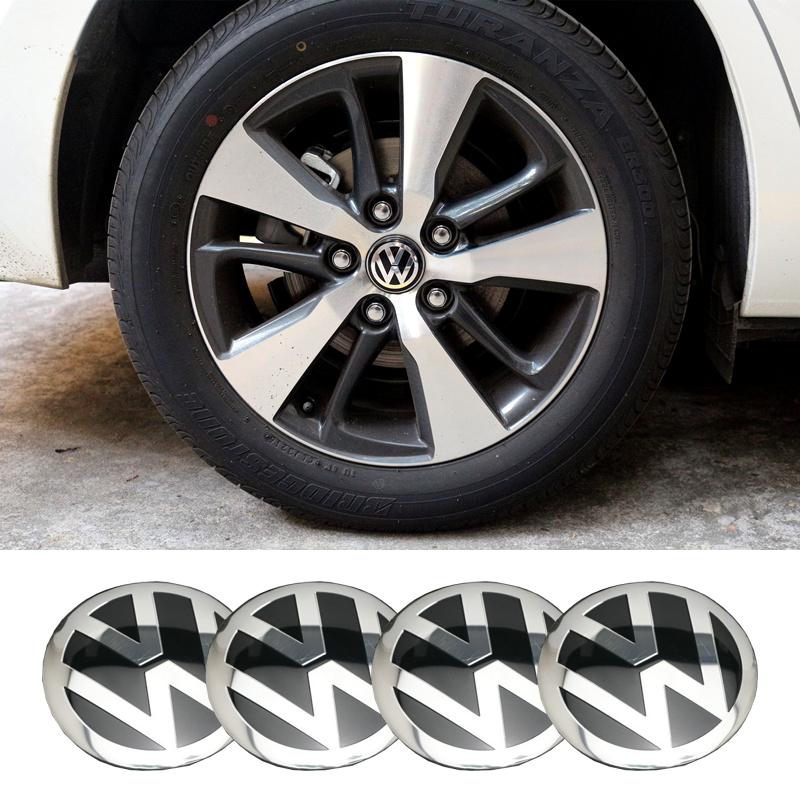 Для VW Volkswagen Jetta MK5 Golf 4 шт. 56 мм Наклейки на колеса автомобиля Центральные колпачки ступицы Значок автомобиля Наклейка Для Volkswagen GTI R-Line R