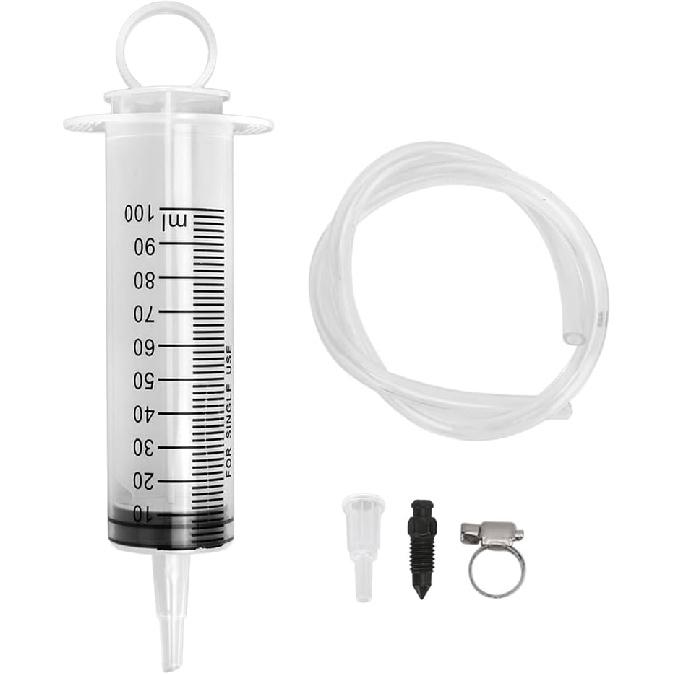 Brake Bleed Kit, Hydraulic Disc Clutches Bleeding Kit 100ML Syringe 50Cm Hose Oil Fluid Extractor Bleeder Tool Universal For Motorcycle Motorbikes