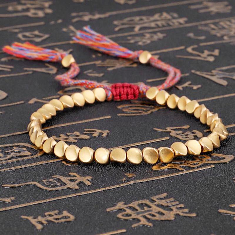Hand-Woven Text Play Line Bracelet Special-Shaped Copper Bead Bracelet Creative Pull Tassel Bracelet