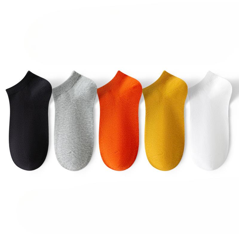 5 пар женских весенне-осенних хлопковых дышащих дезодорирующих носков с низким верхом, впитывающих пот