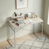 Modern Desk With Shelf And Metal Structure Easy Assembly 98x48x88.5 Cm Oak