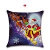 Happyspree Happy Christmas Pillow Cases Stylish Flax Sofa Cushion Covers For Festive Decor