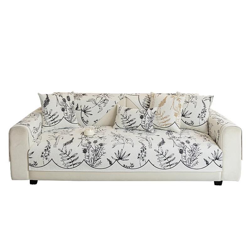 Французская подушка для дивана Универсальная для всех сезонов Новая нескользящая подушка для сиденья Улучшенное чувство Защита от царапин кошек Чехол для дивана Ткань Полотенце