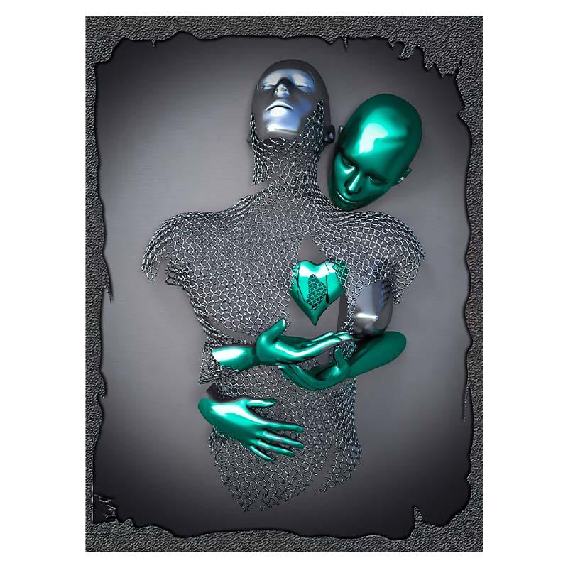 3D визуальные золотые, серебряные настенные художественные картины из металла, современные скандинавские персонализированные холсты, интерьерные картины, принты, домашний декор