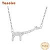 Ожерелье Tancision S925 из стерлингового серебра, женское японское и корейское ожерелье с подвеской в ​​виде жирафа, темпераментная сладкая цепочка на ключицу