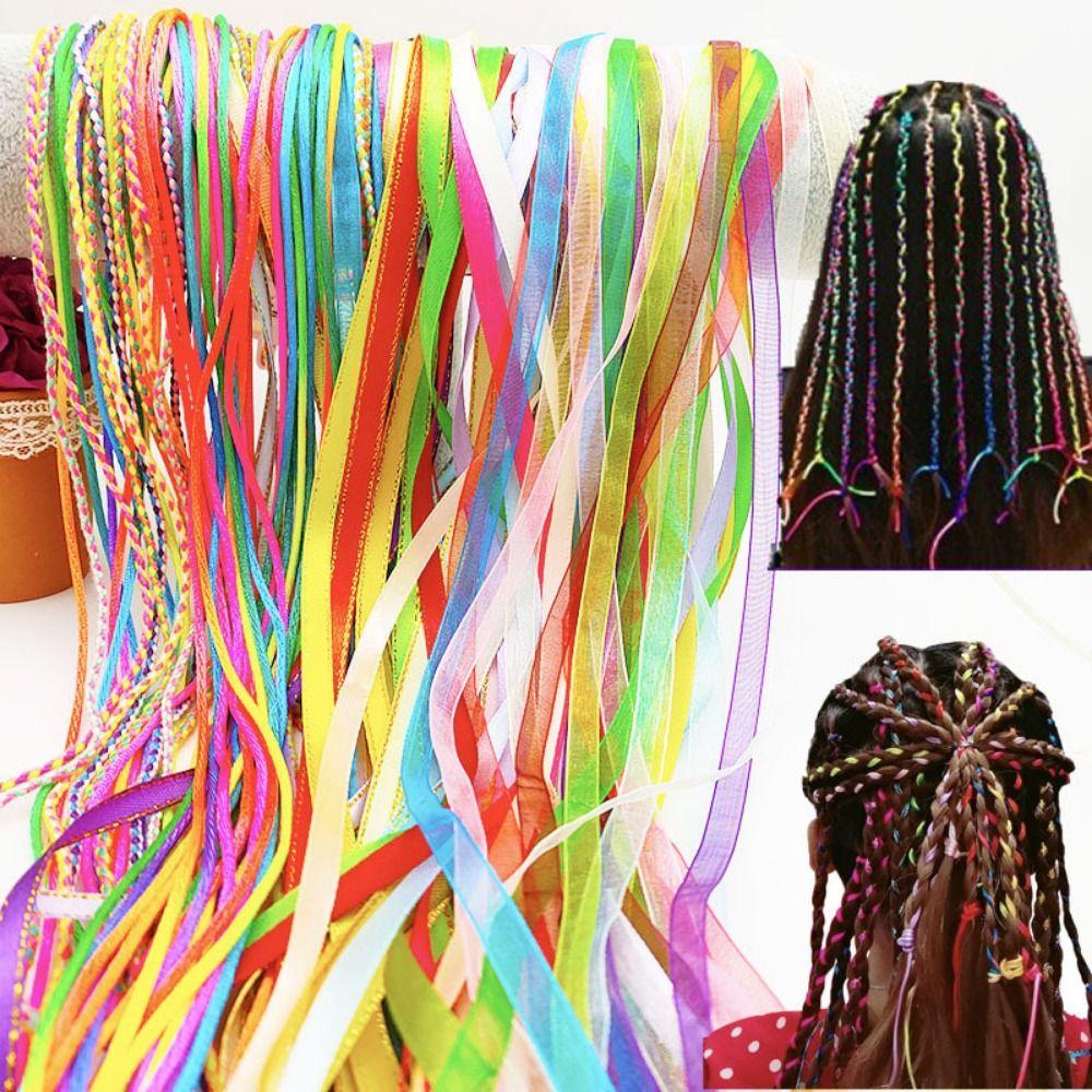 Decor Women Cute Kids Sweet African Braid Girl DIY Ponytail Hair Ribbons Mix Colorful Hair Braids