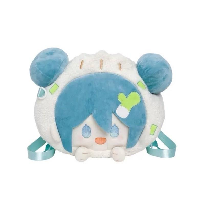 Meatball Hatsune Miku Head Cartoon Pattern Soft Plush Backpack Travel Casual