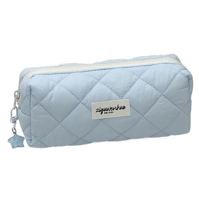 Синяя сумка для ручек Мягкий на ощупь Органайзер для канцелярских принадлежностей Минималистичный пенал Студенты