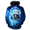 Осенние толстовки с 3D-принтом черепа, модные, повседневные, спортивные, с длинным рукавом, мужские толстовки с капюшоном
