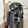 Autumn New Versatile Striped Checkered Color Blocked Imitation Cashmere Scarf Shawl for Men and Women Warm and Thickened Scarf