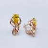 Новое поступление, симпатичные серьги-гвоздики из розового золота 585 пробы для женщин, полые желтые натуральные цирконы, специальные свадебные модные украшения