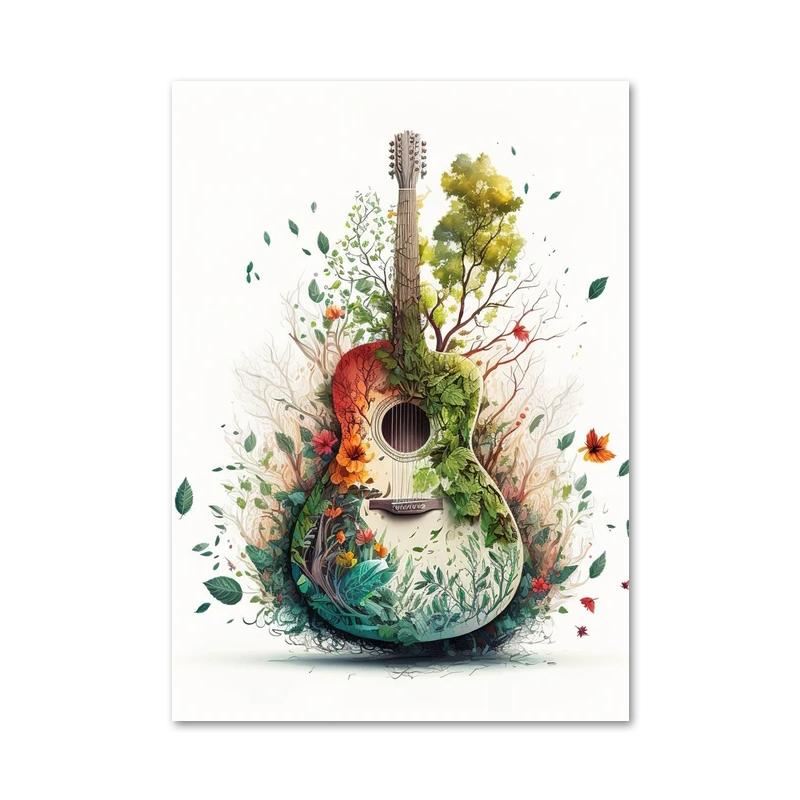 Цветные музыкальные гитарные пластинки, постеры и принты, абстрактная современная эстетика, джаз, холст, настенное искусство для музыкальной комнаты, домашний декор