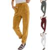 Corduroy Pants For Women Casual Drawstring Elastic High Waist Straight Leg Pants Loose Comfy Trousers With Pockets