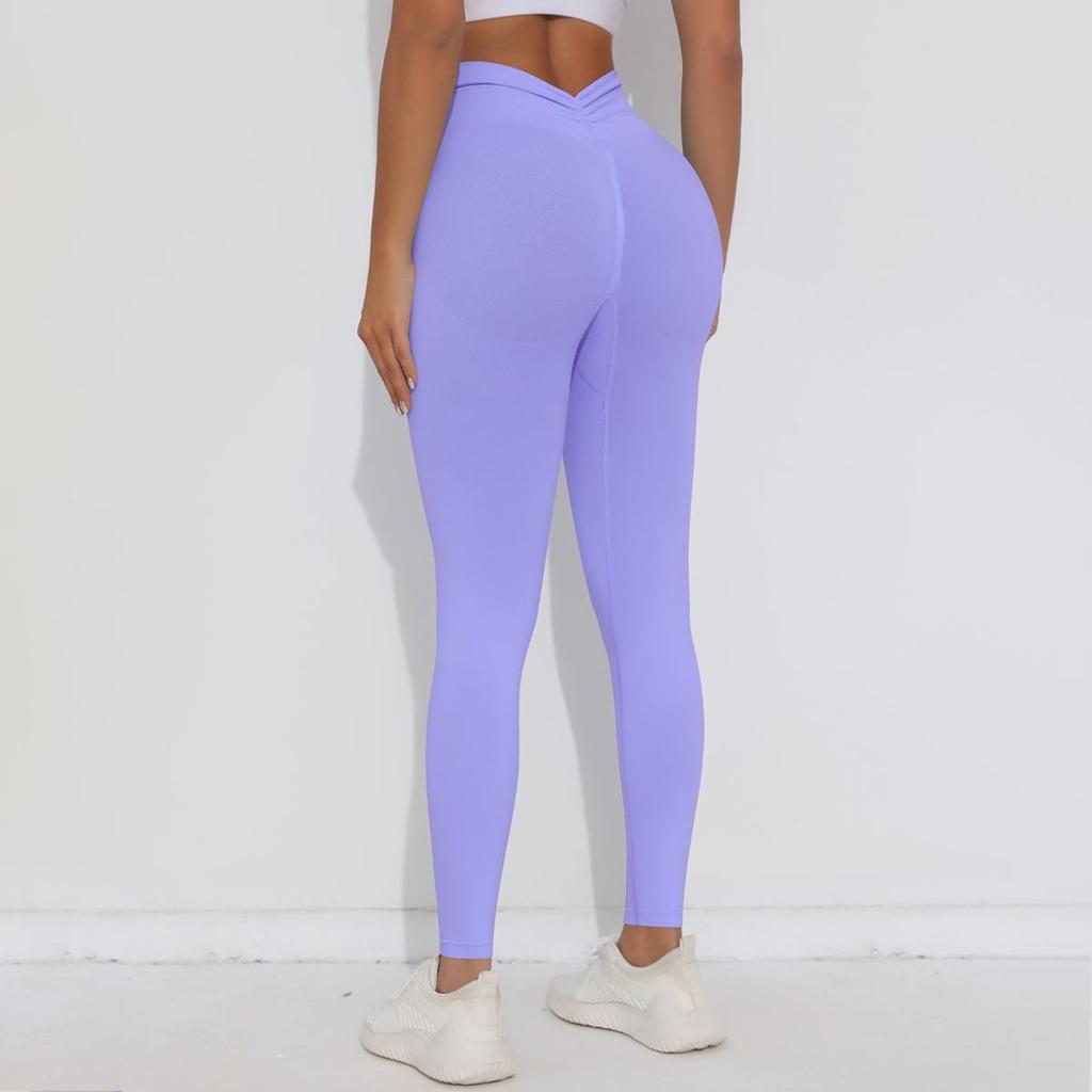 Women's High-Waist Seamless Knitted Yoga Leggings - Peach Hip-Lifting, Outdoor Fitness Running Pants