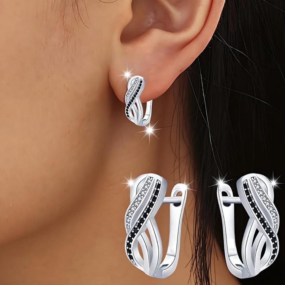 Black Awn Женские черные серьги-кольца