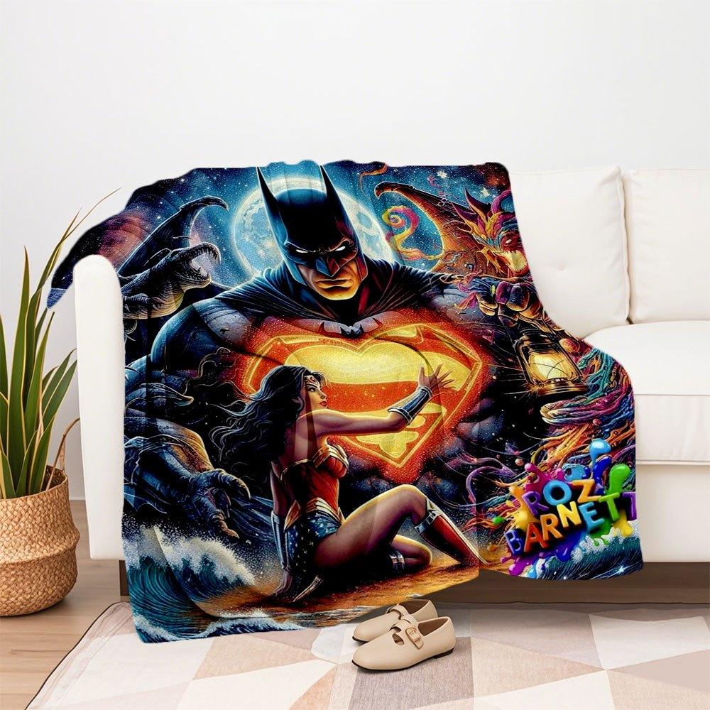 Batman vs Superman: The Ultimate Battle Poster PrintBlanket Flannel Throw Blanket for Sofa, Bed, Travel, Camping, Office, Couch, Chair