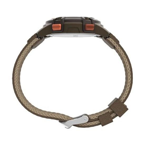 Мужские часы Timex Expedition CAT5 41 мм - Зеленый ремешок Циферблат цифровой Корпус коричневый Цифровой.