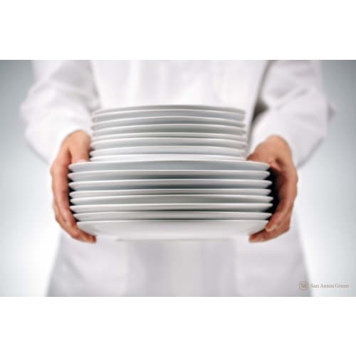 San Anton Green Glass Towels, Dish and Glass Wiping, Lint-Free, Large, Absorbent, Restaurant-Grade, 100% Cotton, 70cm x 50cm (Pack of 10)