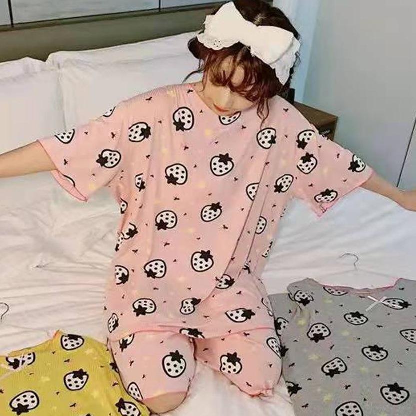 Комплект женской пижамы в клетку из шелка в корейском стиле - Домашняя одежда с длинным рукавом для весны и осени