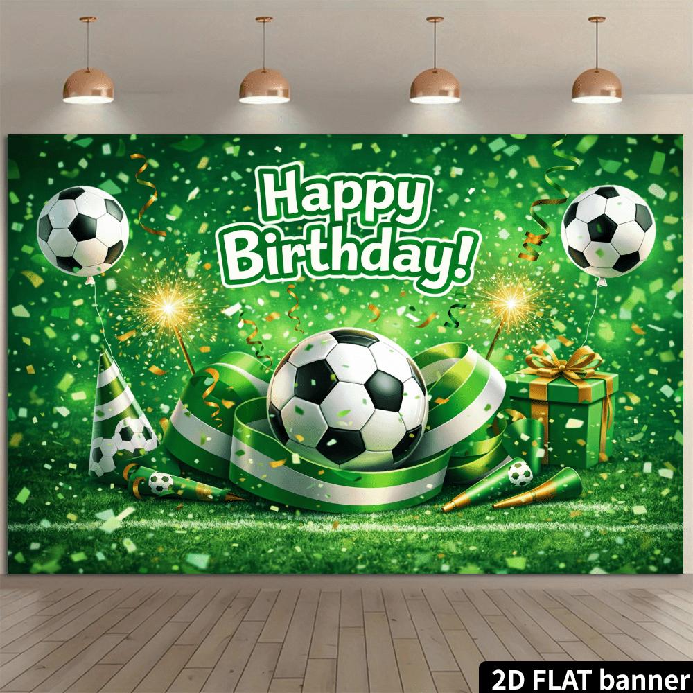 2DFlat Football Theme Birthday - Fusion of Football and Birthday Elements
