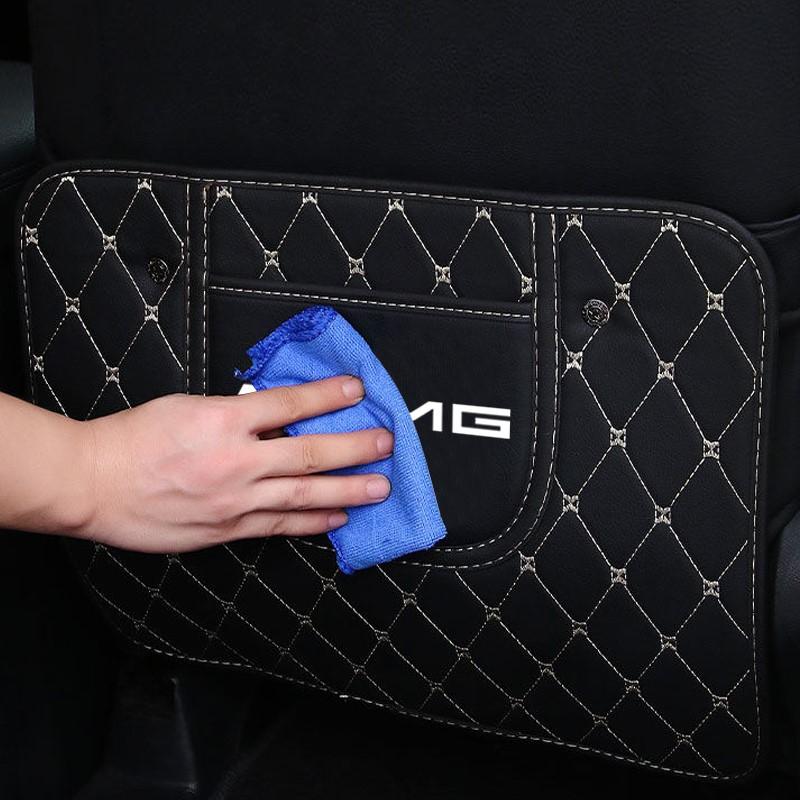 1Pcs Car Seat Backrest Anti Kick Protector Cover Pad Anti Dirt Mat Storage Bag For Mercedes Benz AMG W203 W204 W205 W209 W210 W2 CB1
