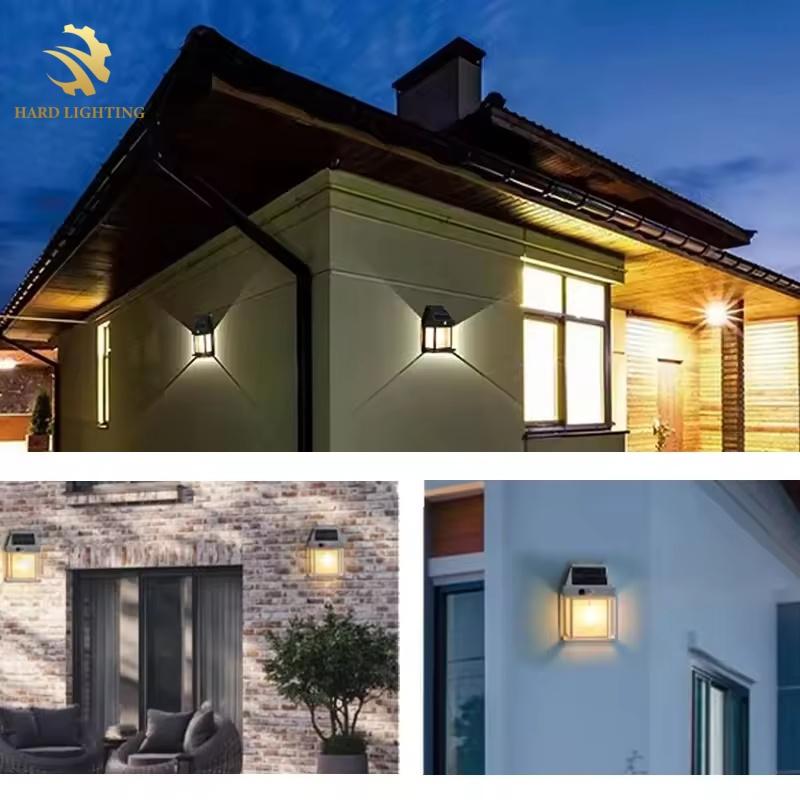 Intelligent Solar Night LED Wall Lamp with Motion Sensor Square Style Waterproof for Courtyard Garden Outdoor Wall Light