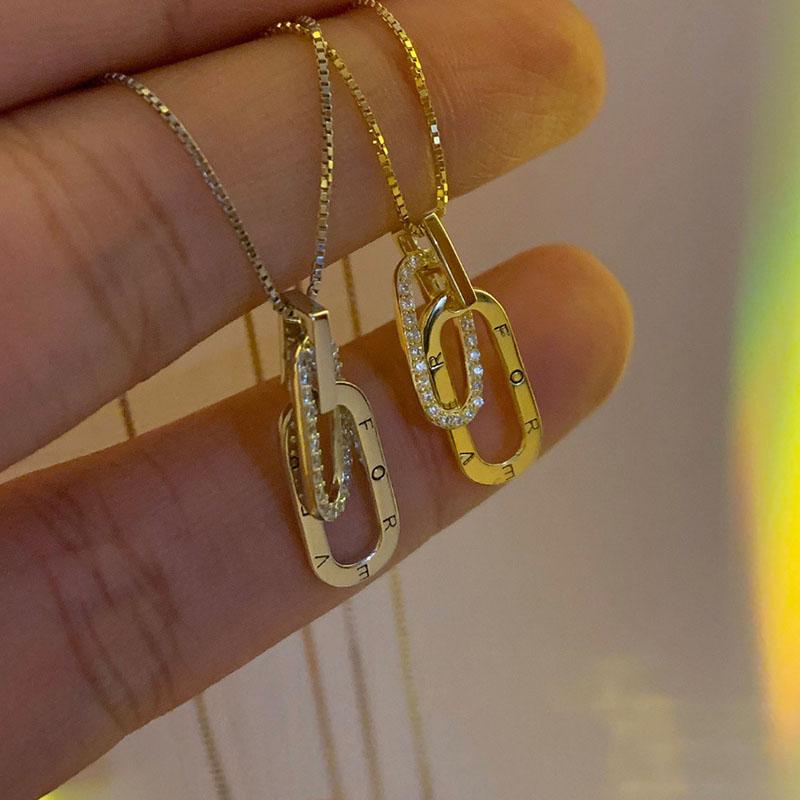 Новое ожерелье из стерлингового серебра 925 пробы, геометрической формы, с блестящей подвеской, цепочка для ключиц для женщин, изящные украшения