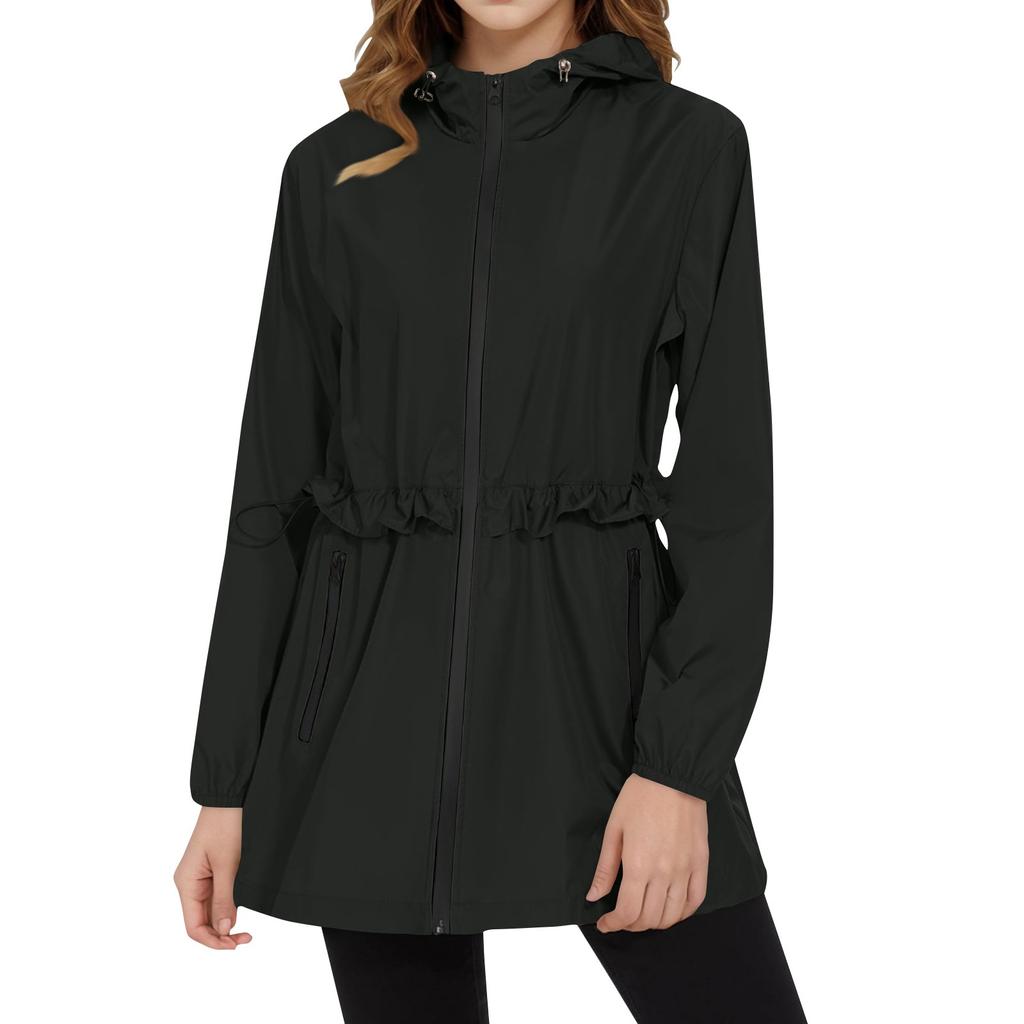 Женский плащ с капюшоном, походный костюм для занятий спортом на открытом воздухе, ветрозащитная куртка, водонепроницаемая куртка, топ