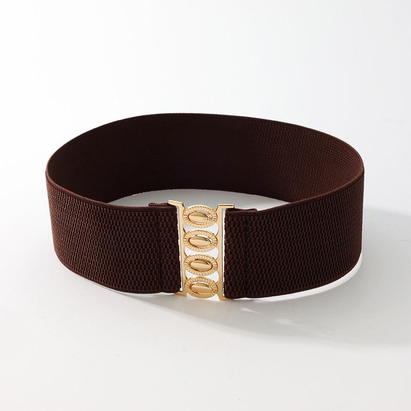 Женский вязаный пояс с широкой талией и металлической застежкой для стильной повседневной носки