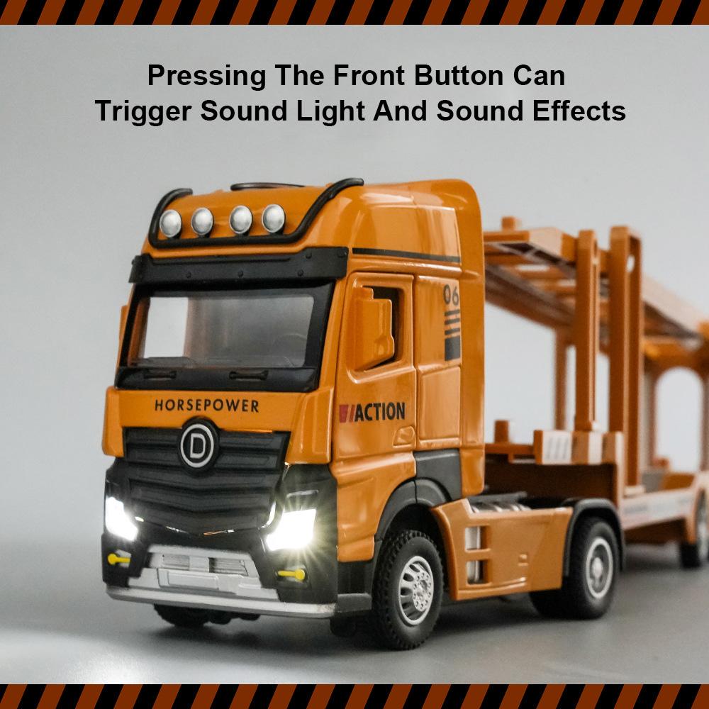 1/32 Engineeringtoy Transport Cars Модель игрушечного сплава литой двухслойный грузовик игрушка инерционный звук свет транспорт для мальчиков подарок
