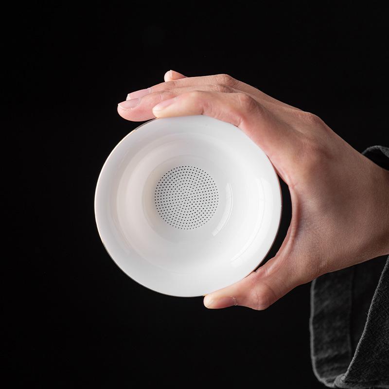 Саловый нефрит фарфоровый чайный слив набор чайный фильтр Бытовой белый фарфоровый чайный фильтр Цельнокерамический сетчатый чайный отсек аксессуары чайный фильтр