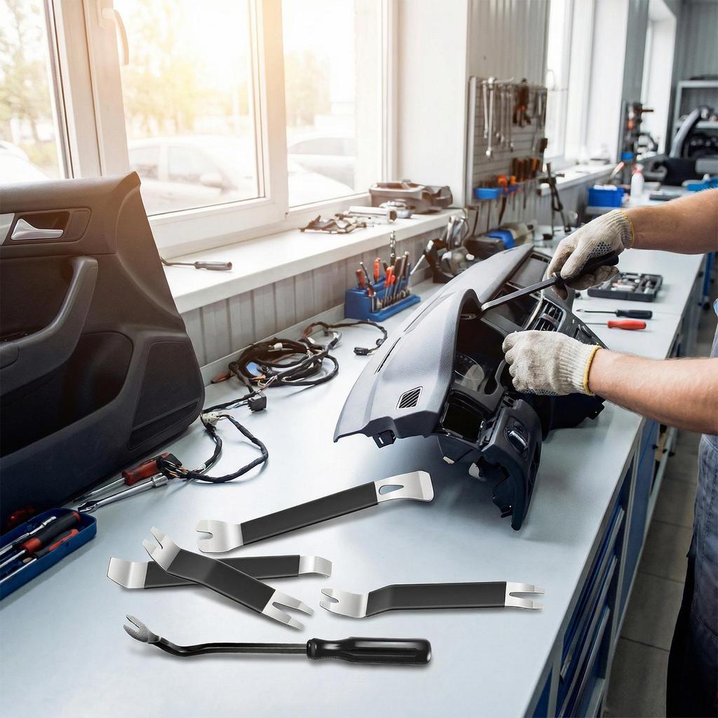 Car Panel Removal Tools 5-Piece Heavy Duty No-Scratch Interior Repair Kit Audio Dashboard Remover Pry Tool For Vehicle Dashboard