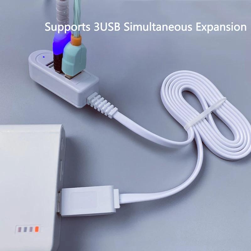 1-4pcs 3 In 1 USB Splitter Socket Multi-function 3A Charger Converter USB Port Hub Digital Data Cables Accessories Cable Line