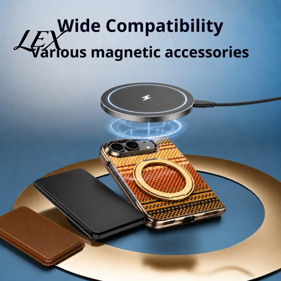 Slim Durable PC Case Magnetic Folding Phone for iPhone18 Fold with 360 Degree Rotating Stand Luxury Ethnic Pattern And Screen Protector, Retro