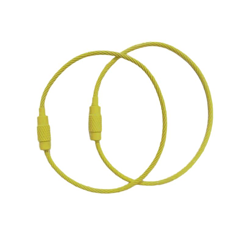 10 шт. Разноцветный тросик из нержавеющей стали для ключей, 6 дюймов, 1,5 мм, петля из нержавеющей стали, брелоки разных цветов, бирки для ID