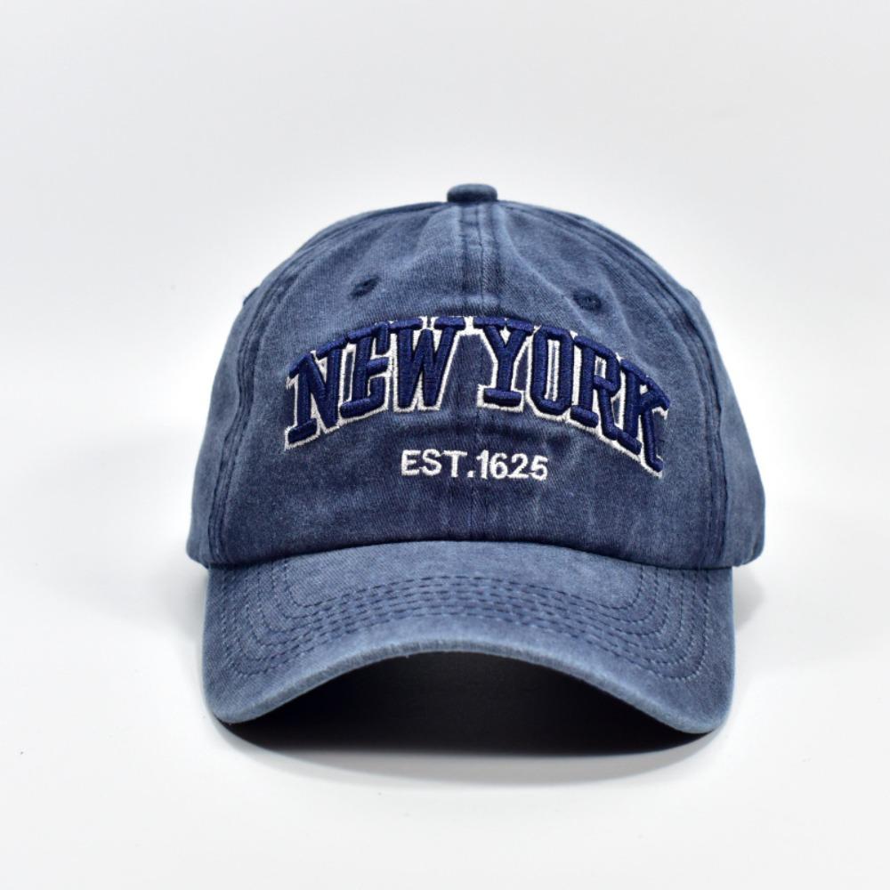 Cotton Sport Duck Tongue Cap Washable Letter Embroidery Sun Hats New York Baseball Cap  Summer