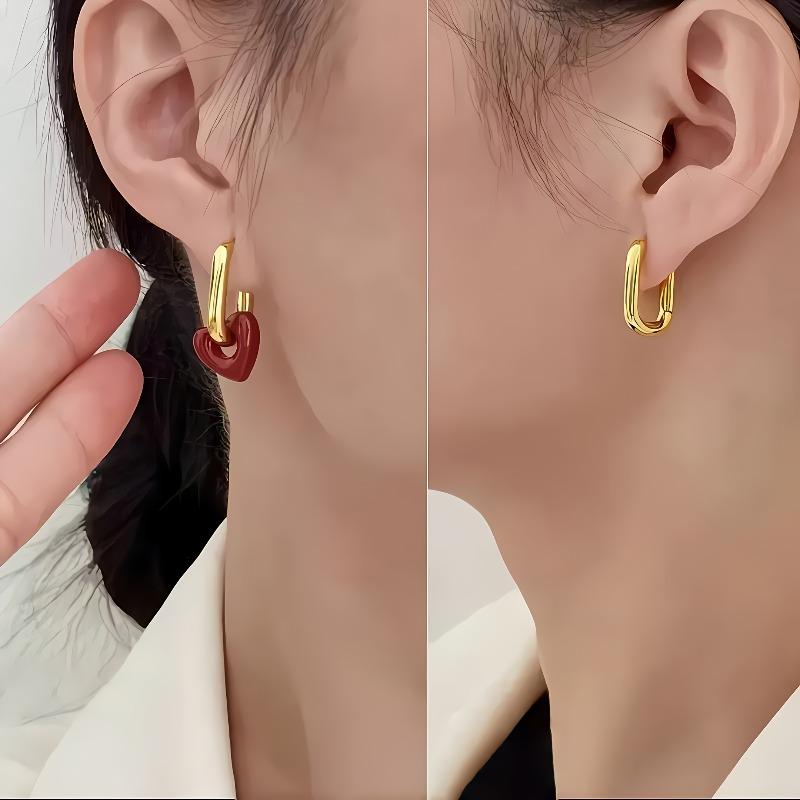 Ретро Романтические Серьги-Подвески в Вишнево-Красном Цвете в Форме Сердца для Женщин Свадебная Вечеринка Девушки Модная Бижутерия Рождественский Подарок Аксессуары