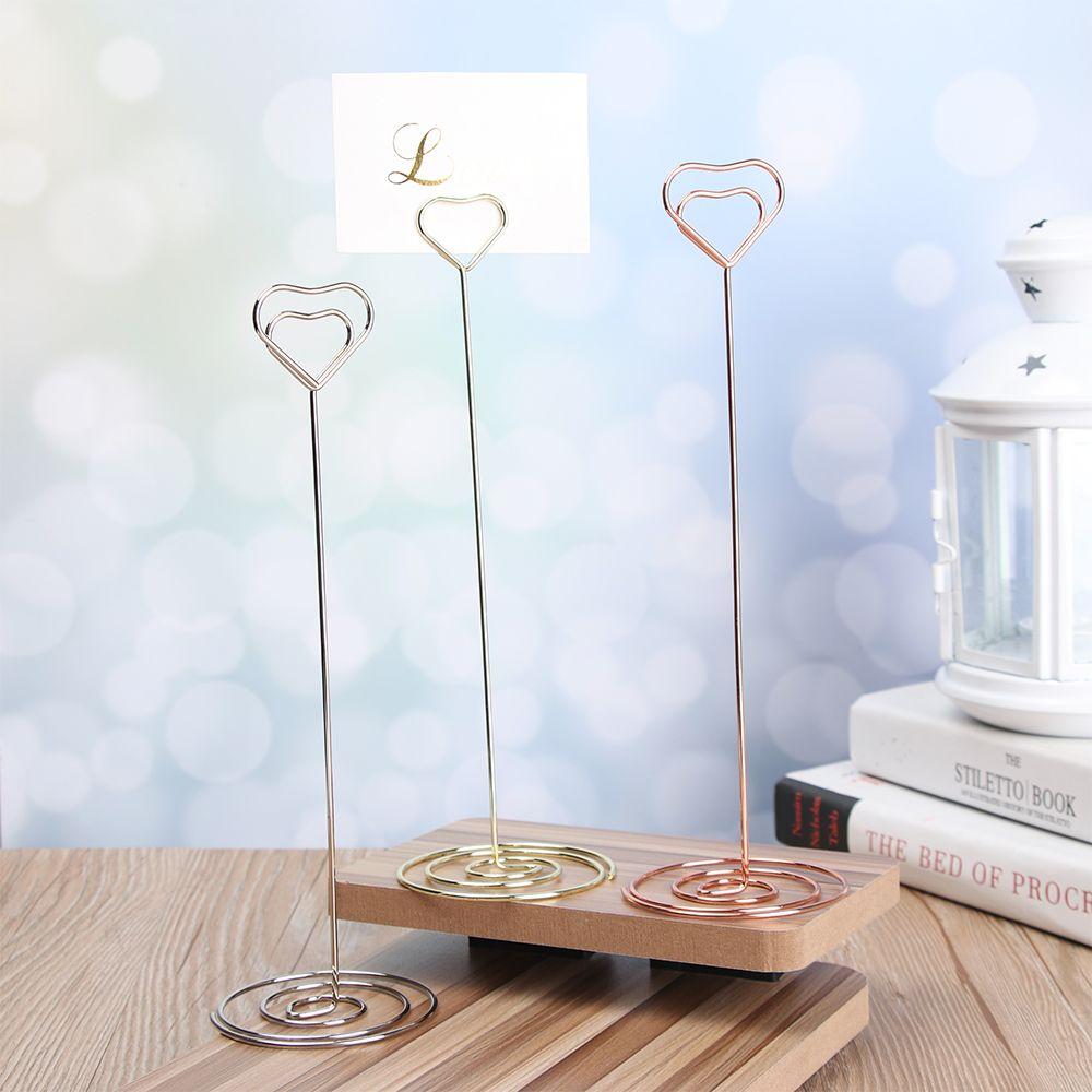 Heart Shape Wedding Supplies Paper Clamp Place Card Table Numbers Holder Clamps Stand Photos Clips