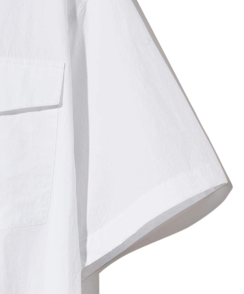 DIAMOND LAYLA [Cool Cotton] 3-Stitch Open Collar Cotton 1/2 Shirt S135 White